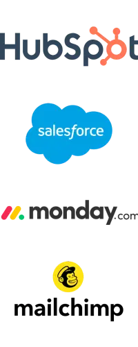 Hubspot, Salesforce, Monday.com, Mailchimp